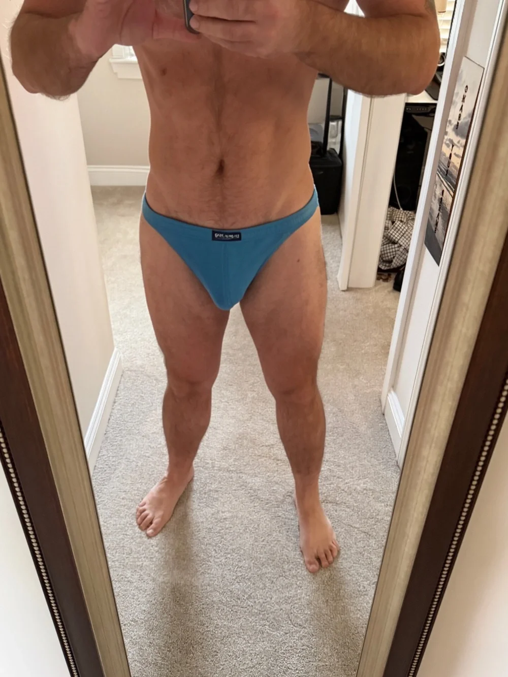 Men's Lite Blue String Bikini Briefs NWOT